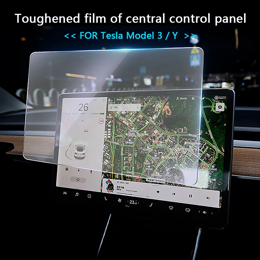 

Новое закаленное стекло для автомобильного стайлинга, защита экрана GPS-навигации, Защитная пленка для сенсорного дисплея Tesla Model 3/Y, Автомоби...