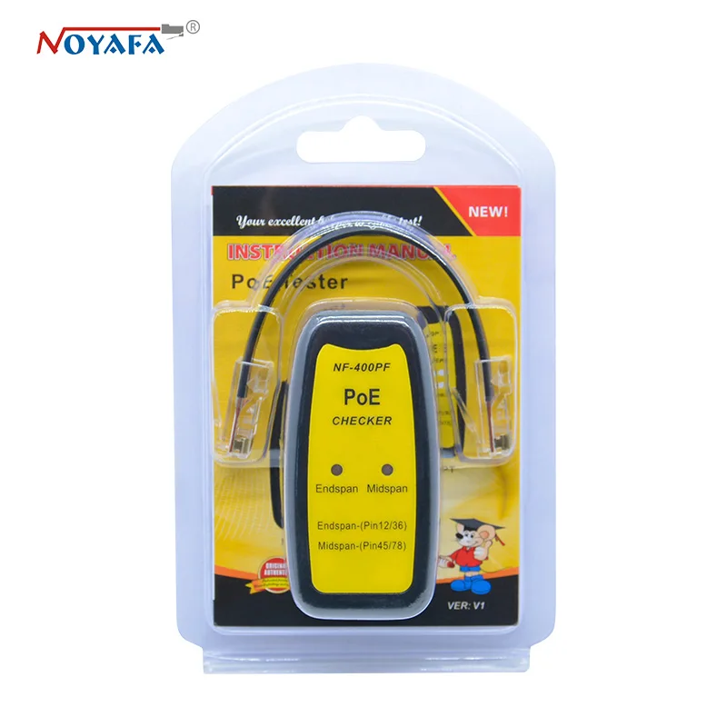 Тестер POE тестер 802.3AF/802.at PoE (Power over Ethernet) подключен к розетке RJ45|rj45 tester|tester rj45ethernet