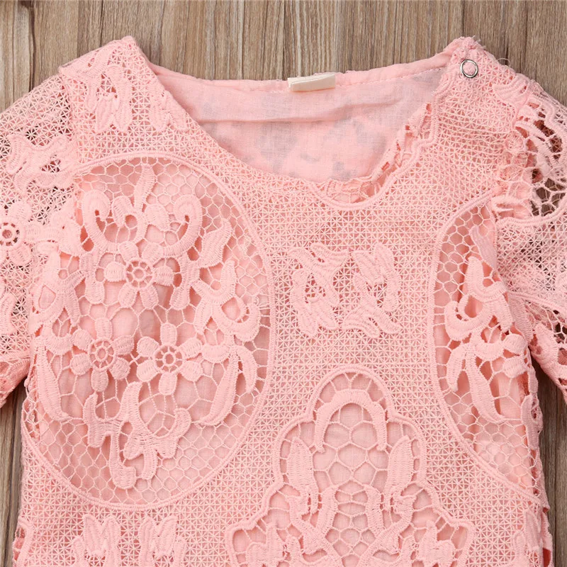 2019 Милый Летний детский кружевной Цветочный комбинезон для новорожденных