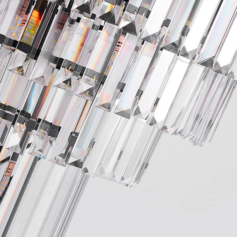 Роскошная прямоугольная хрустальная люстра светодиодная черная подвесная