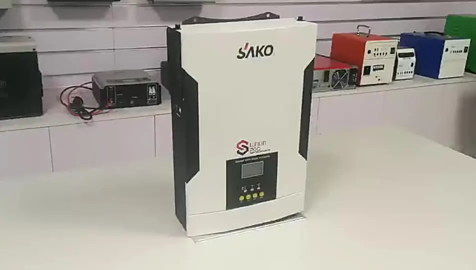 

Гибридный автономный солнечный инвертор SAKO с немодулированным синусоидальным сигналом и встроенным контроллером заряда MPPT 100A, кВт, 48 В