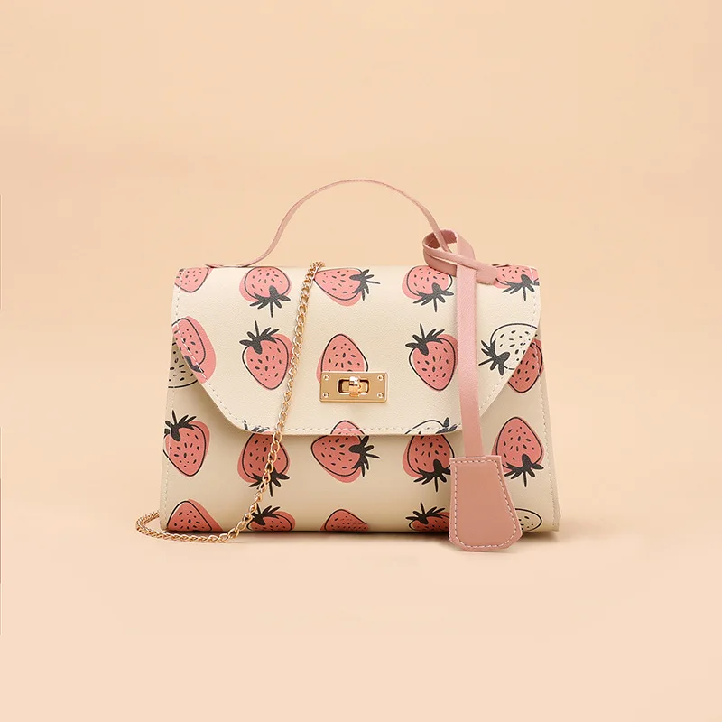

2021 summer new cute trend versatile fashion casual printing small square bag women's Messenger Bag Handmade Bag