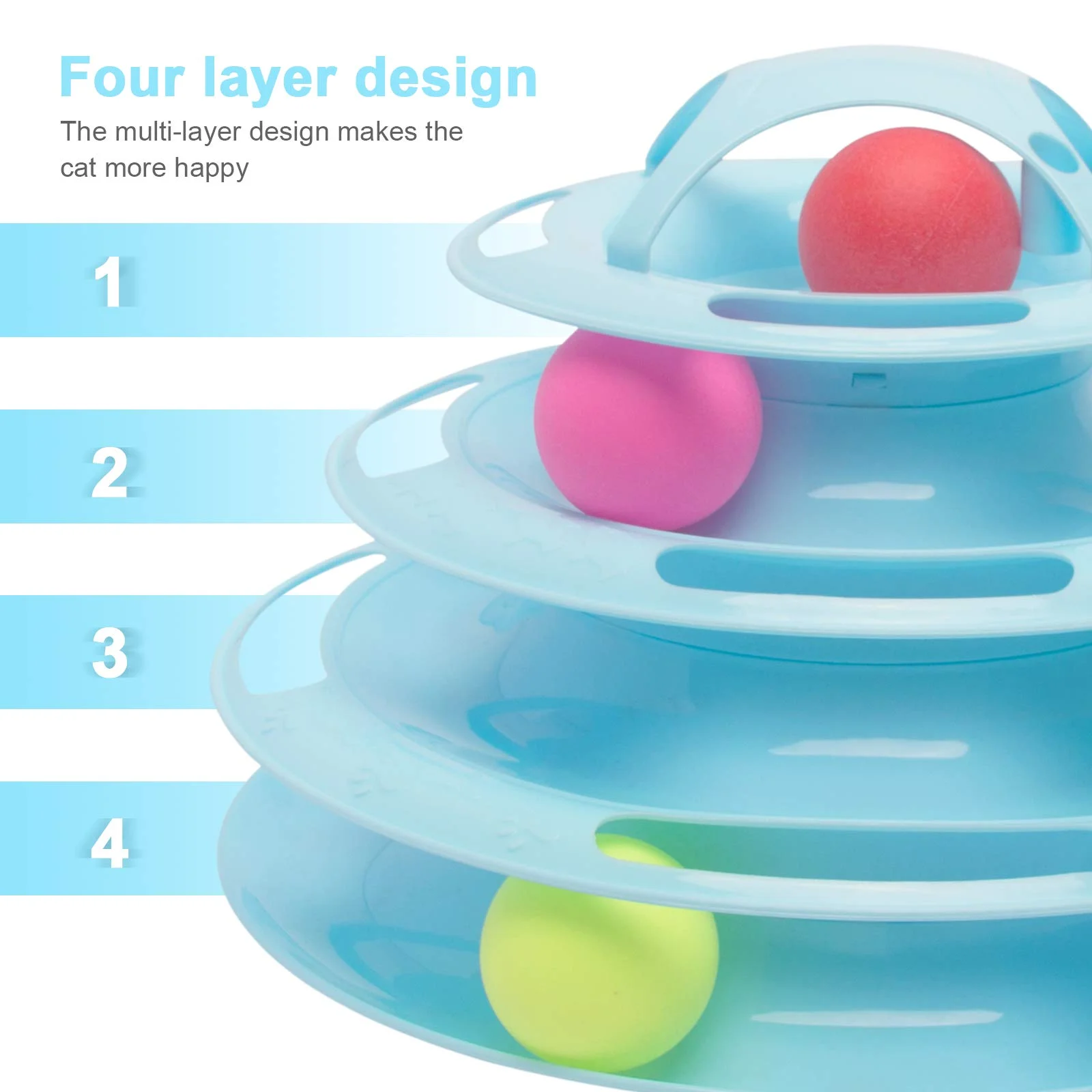 Кошка башня треков игрушка Интерактивная Поворотный Ролик животное головоломки