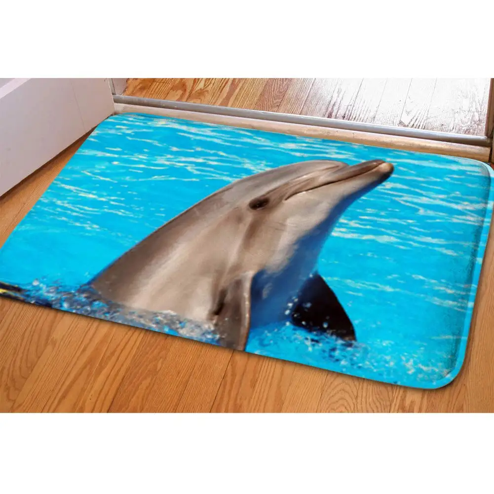 Дельфин печатные дверные маты домашние шлепанцы на нескользящей подошве прочная