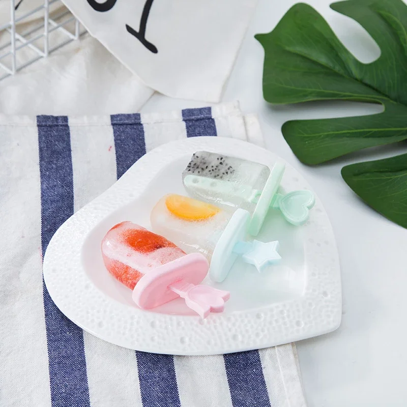 

Silicone Molds Ice Cream Cube Popsicle Mold Box Juice Summer Cartoons Child Multifunction Pastry Tray Making Tools For Kitchen