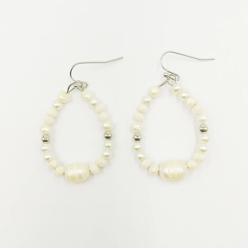 Женские серьги кольца с пресноводным жемчугом|Серьги-кольца| |