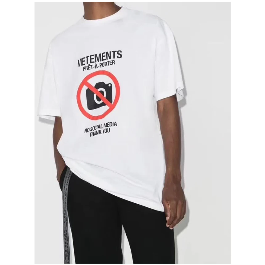 

VETEMENTS NO SOCIAL MEDIA T-shirt 2021 Men Women Antisocial Logo VETEMENTS T-shirts 1:1 Tag VTM Tops High Quality Cotton Tee VTM