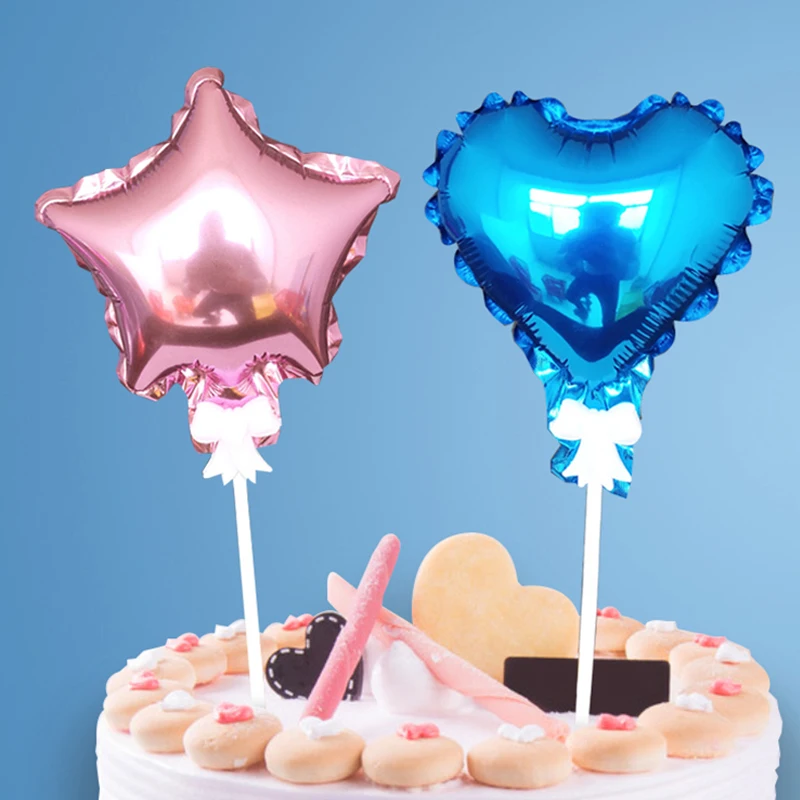 3 шт./лот 5 дюймов в форме сердца или звезды воздушный шар торт Топпер украшение