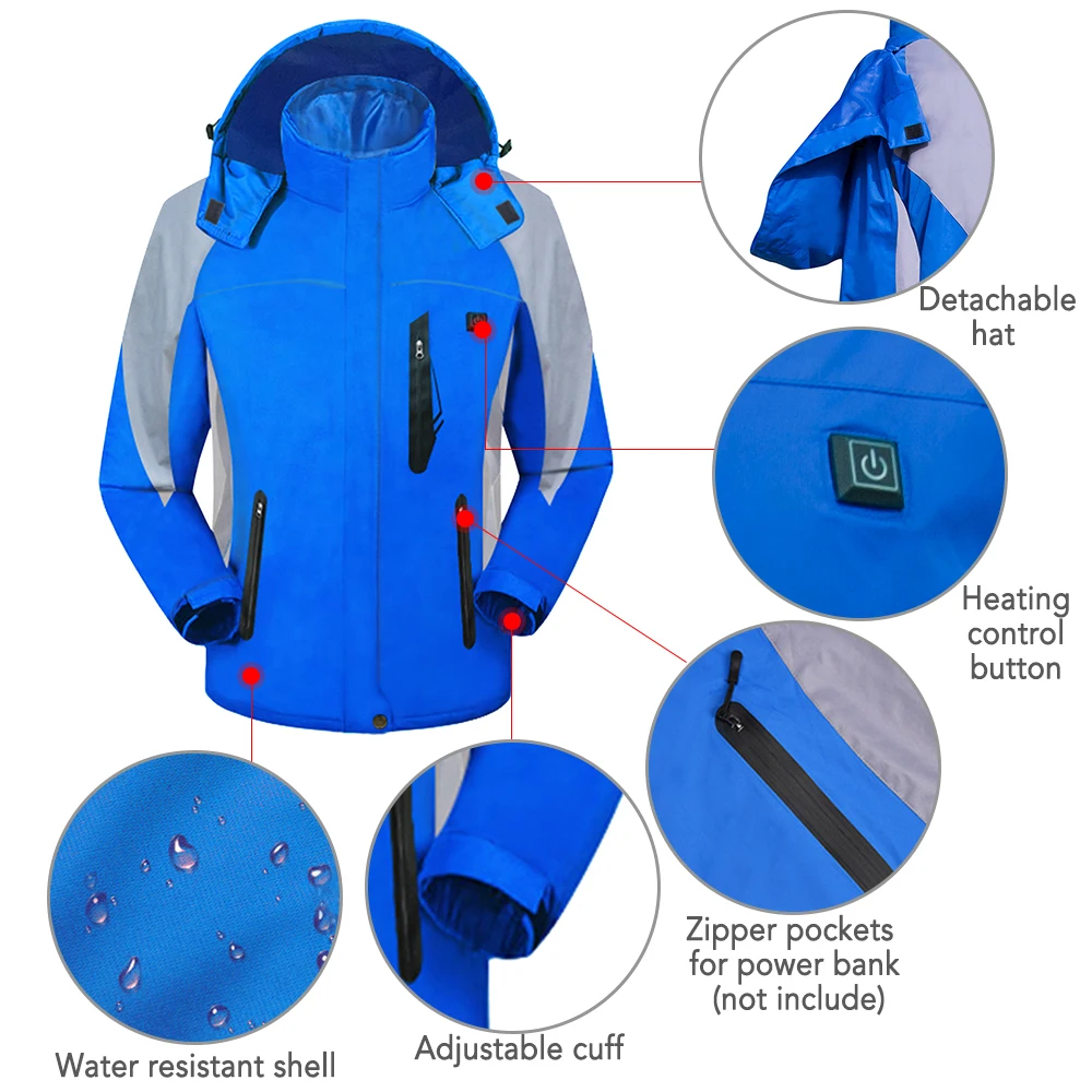 Женское Мужское пальто с подогревом заряжаемая электрическая грелка снегоход