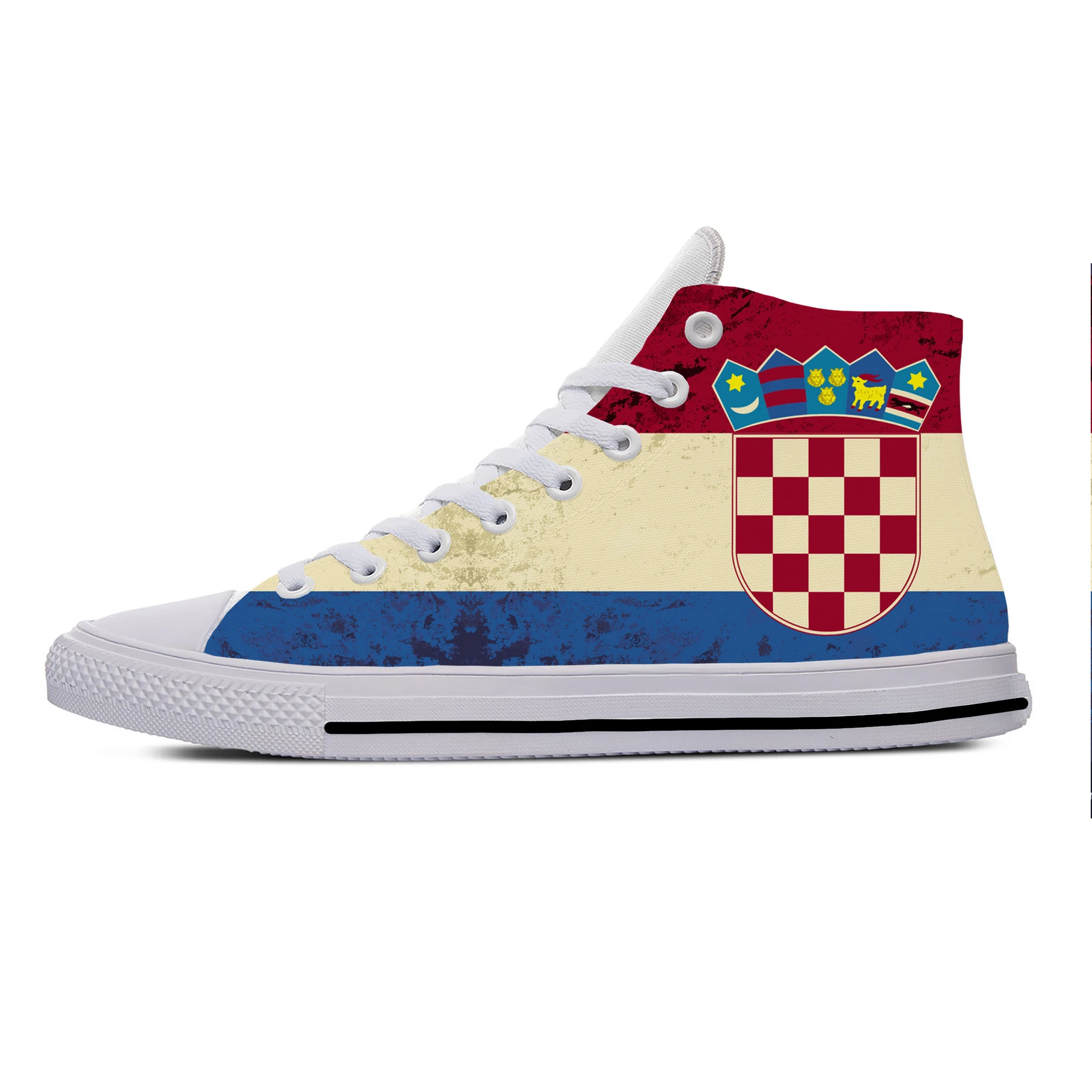 

Croatia Croatian Republic Flag Patriotic Fashion Casual Cloth Shoes High Top Lightweight Breathable 3D Print Men Women Sneakers