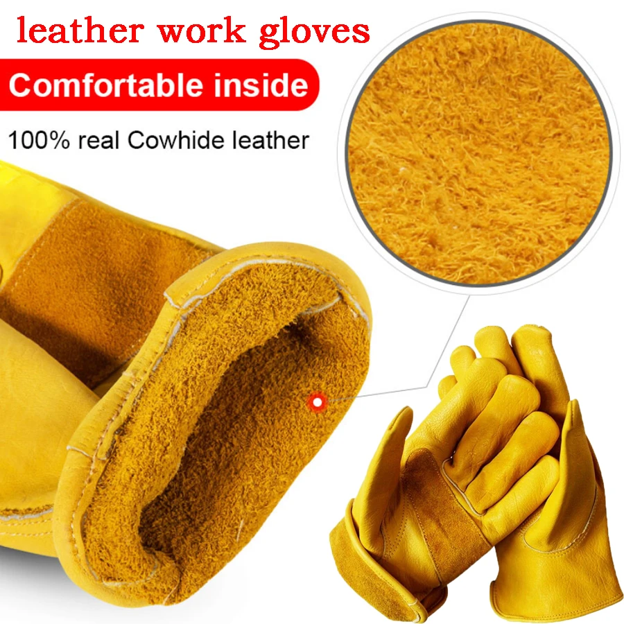 Новые Премиум кожаные рабочие перчатки для переноски Wells Lamont Спортивные Кожаные Рабочие варежки желтые