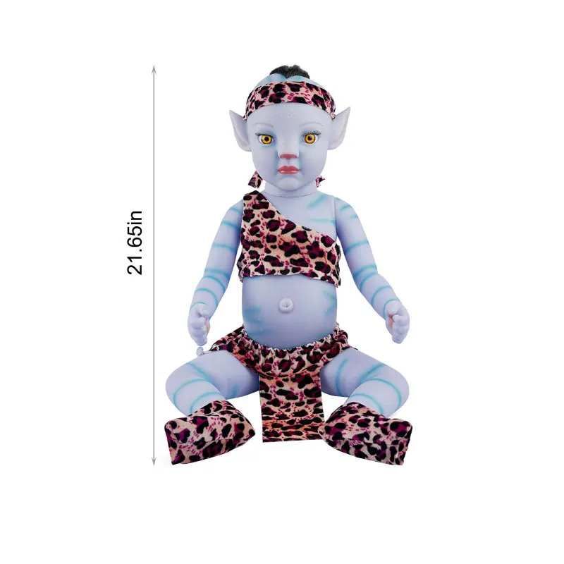 

NPK Bebe Reborn Doll 20 Inches Night Light Soft Full Silicone Vinyl Body Lifelike Blue Baby Doll Kit Girl Gift Toy For Children