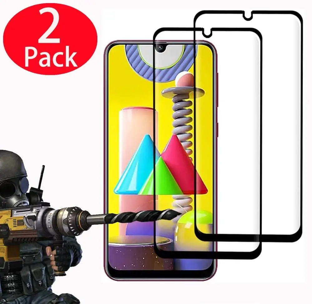 Защитное стекло закаленное с полным покрытием для SAMSUNG Galaxy M31/M21|Защитные стёкла и