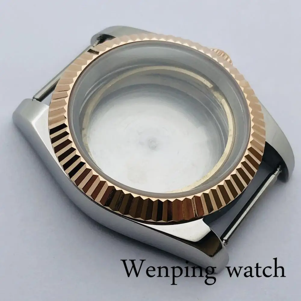 Bliger 39 мм стерильный чехол розовое золото ободок сапфировое стекло подходит для ETA