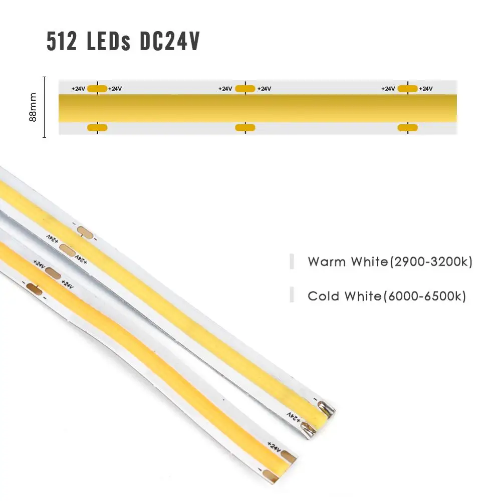 Гибкая светодиодная лента 24 В постоянного тока 512 светодиодов 12 Вт 50 см 1 м 2 3 4 5
