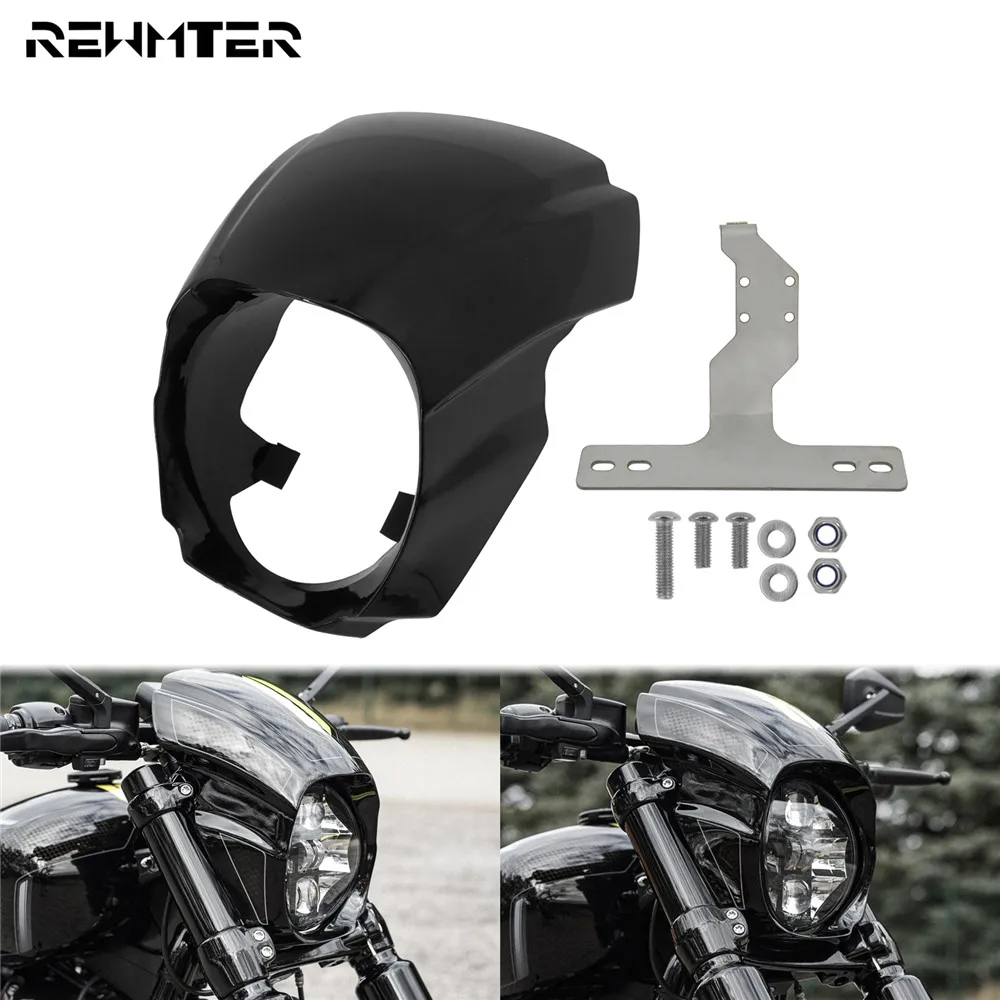 Motorcycle Gloss Black Front Headlight Fairing Cover ABS Plastic For Harley Softail Breakout FXBR FXBRS 2018-2022 2021 2020
