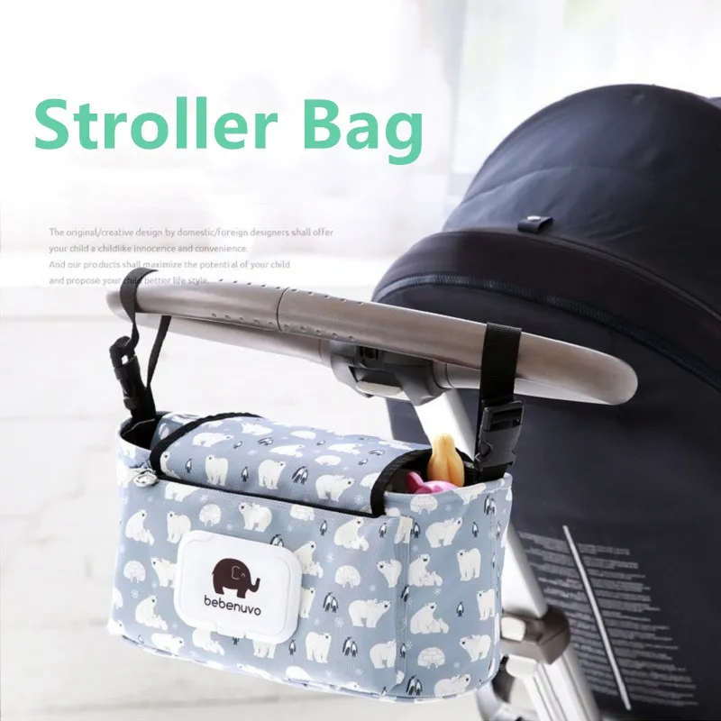 Сумка-тележка для коляски с цветочным принтом 12 цветов со съемной сумкой