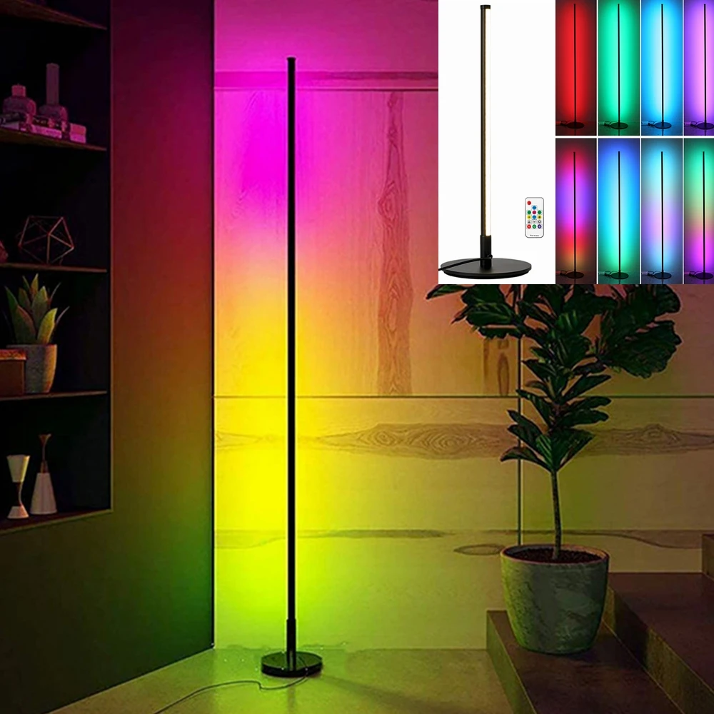Цветной RGB-светильник 40/80 см современный светодиодный Угловой торшер с пультом