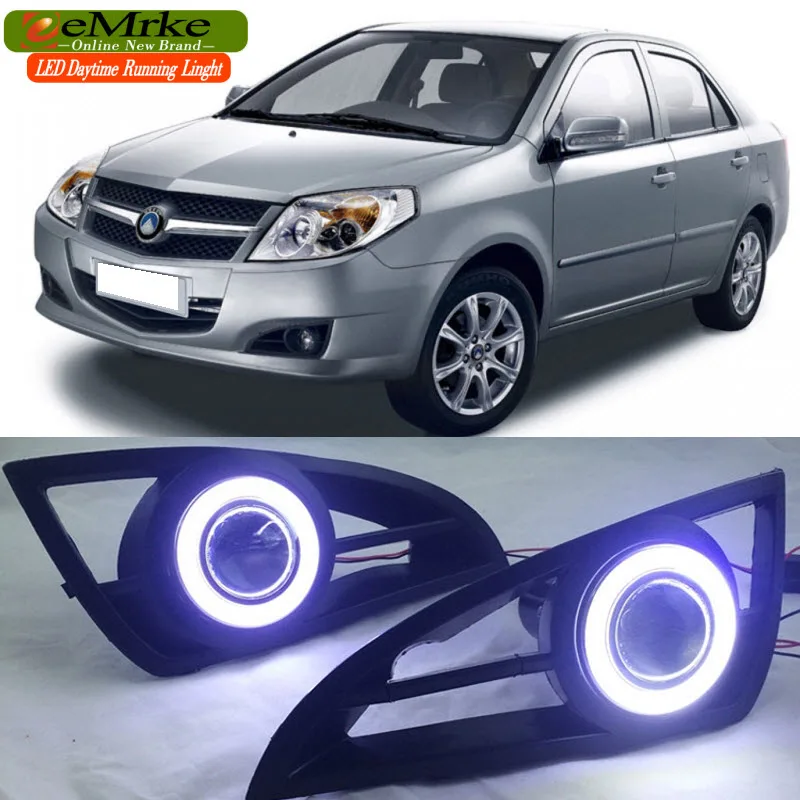 EEMRKE для Geely MK KingKong 2008 2 в 1 COB светодиодсветодиодный ангельские глазки DRL H11 55 Вт галогенные Противотуманные фары s дневные ходовые огсветильник