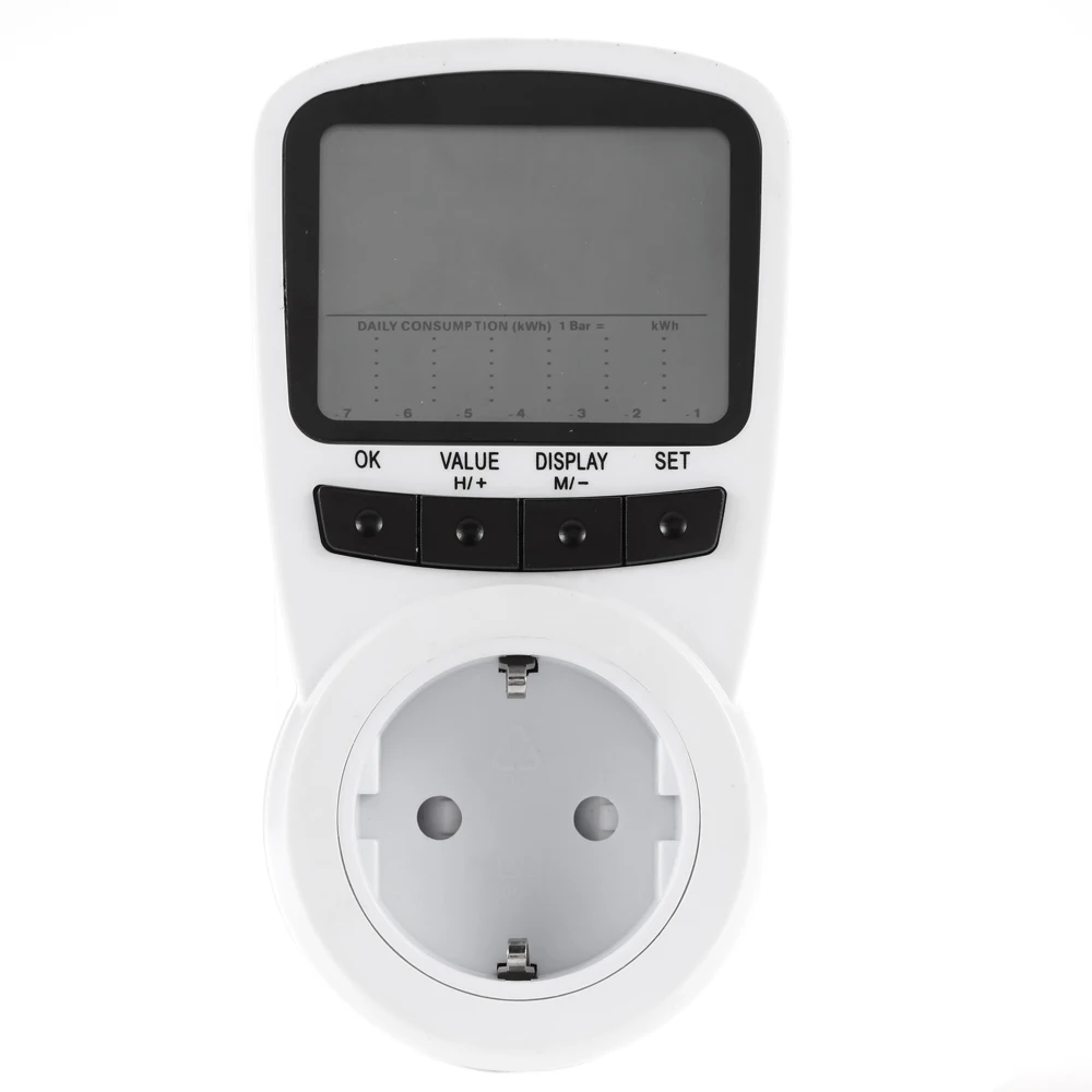 

Digital Power Meter Electric LCD Wattmeter Energy Voltage Wattage Current Monitor Consumption Cost Analyzer Overload Protection