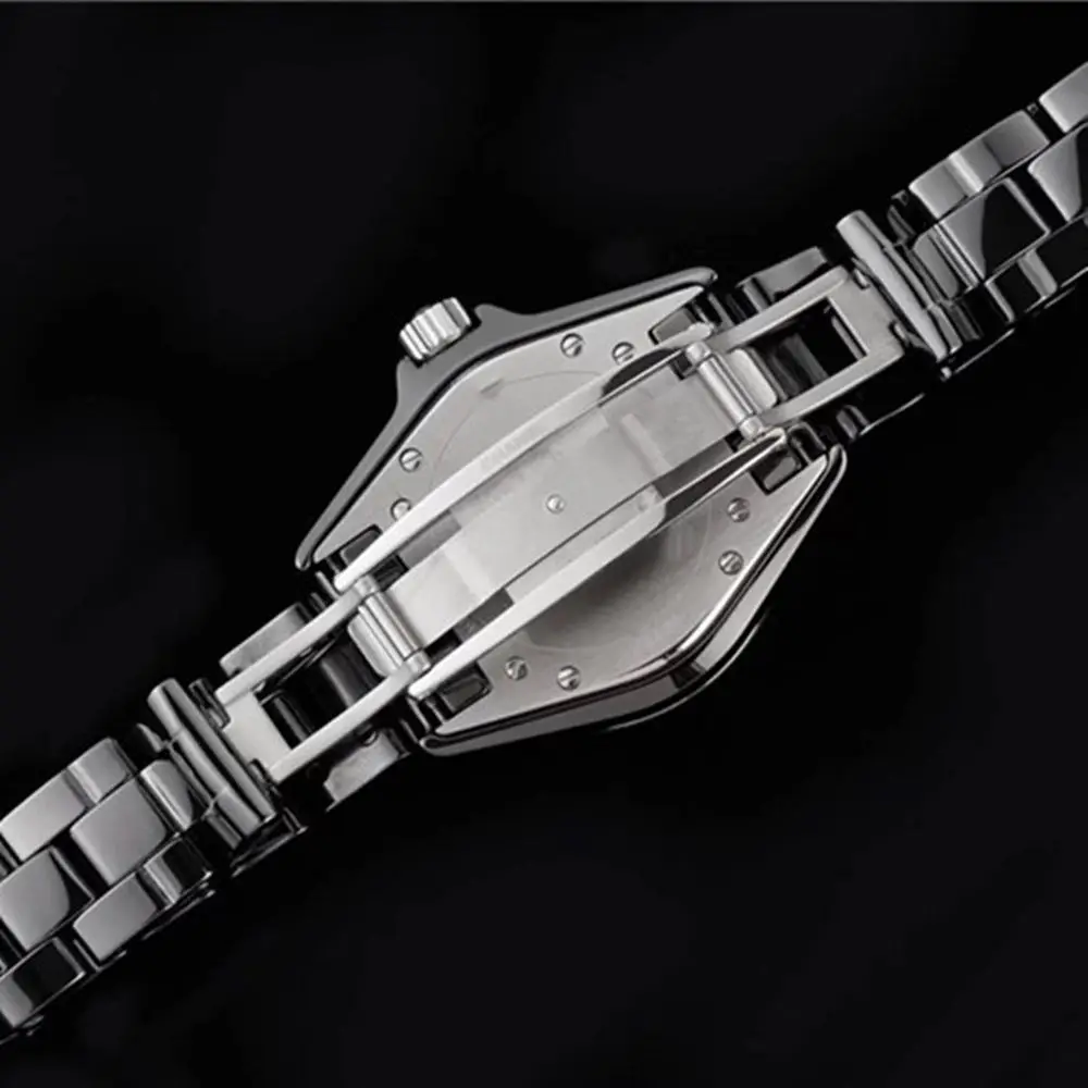 

Luxury Brand New Mens Women Ceramic Quartz Ladies Watch White Black Number Dial Genuine Ceramica Wristwatch