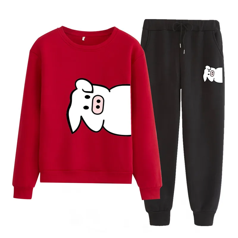 Tl33 спортивный костюм свободного покроя на зиму для женщин спортивные Комплект из