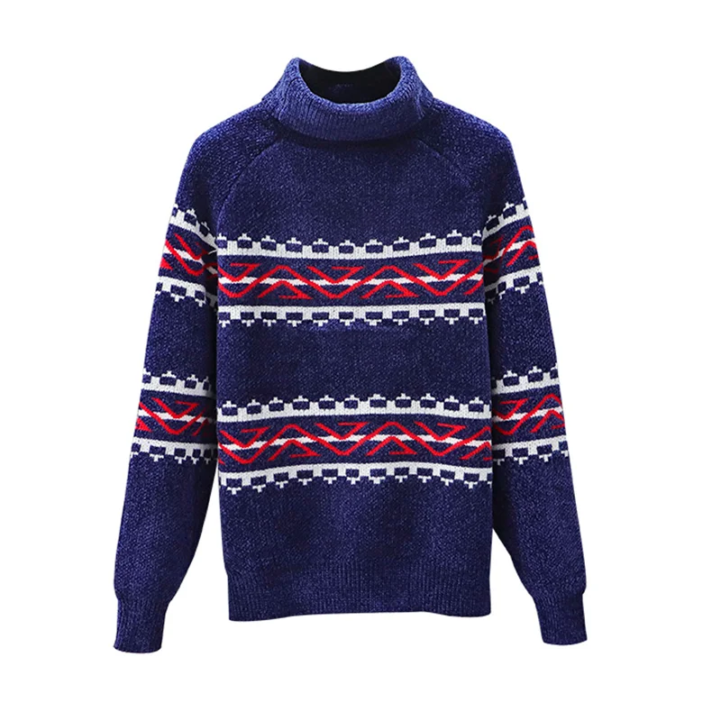

Striped Female Autumn Clothes Korean Women'S Oversize Pullovers Turtleneck Knitted Sweater 2020 Winter Sweater Clothes K0693