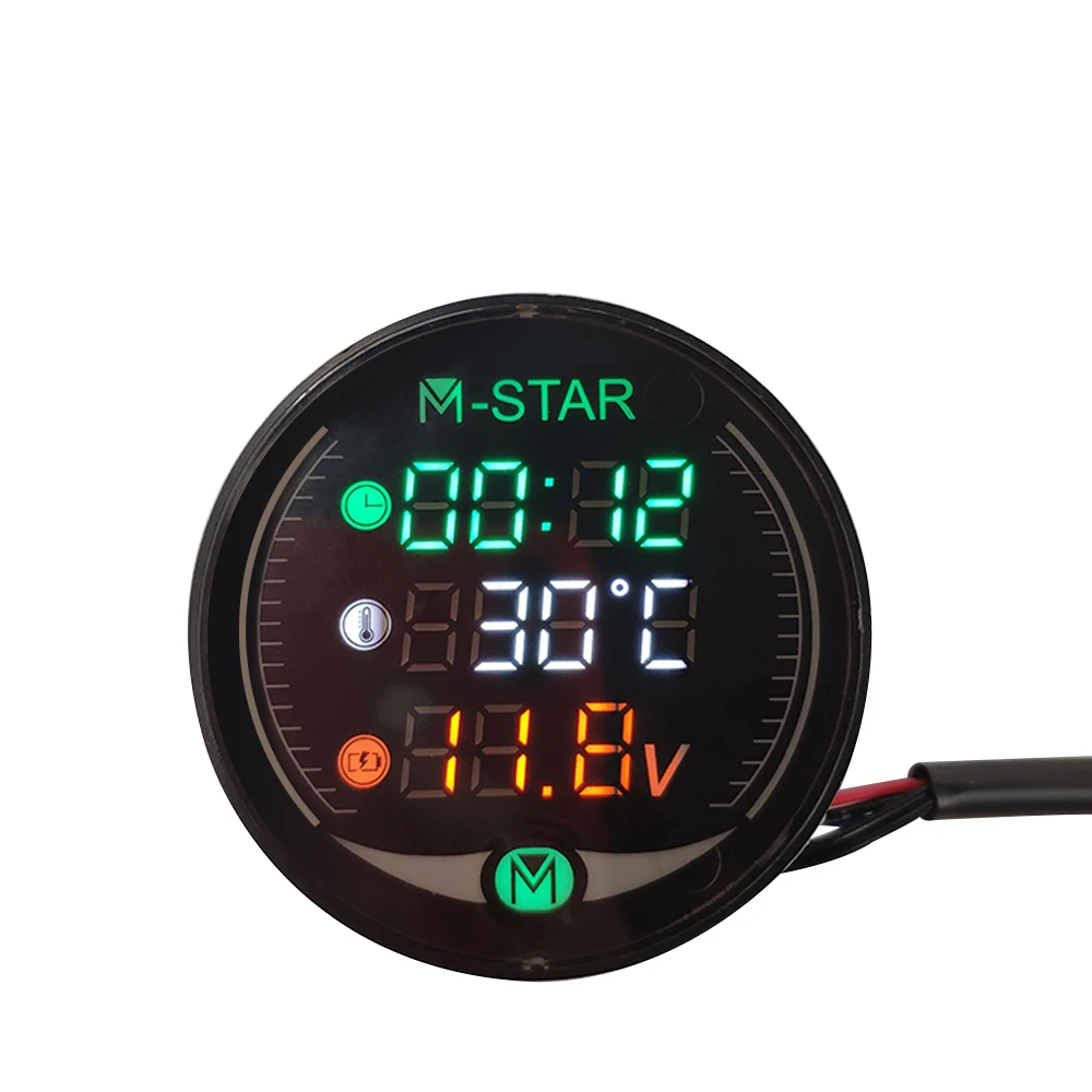 Motorcycle Voltmeter Time Temperature LED 3-in-1 Digital Voltage Meter For Suzuki GSXR750 GSF1200 GSF1250 GSF650 BANDIT | Автомобили и