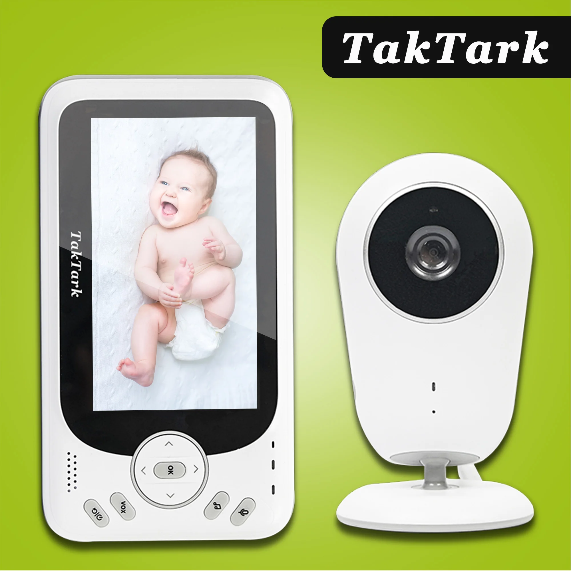 

Беспроводная видеоняня TakTark, 4,3 дюйма, портативная видеоняня, камера безопасности, ИК-светодиодный ОД, ночное видение, домофон