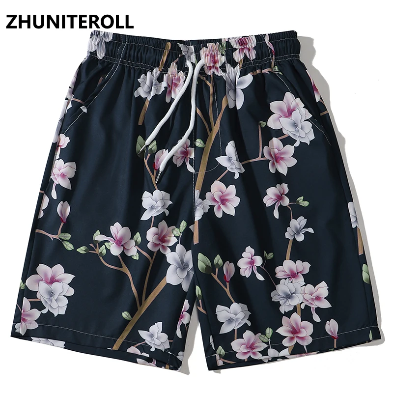

Harajuku Vintage 2021 Flower Print Shorts Streetwear Hip Hop Short Sweatpants Summer Men Jogger Baggy Skateboard Shorts Trousers