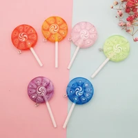 10pcs colorful lollipop resin charms pendants 3d sweet candy charms diy earring keychain jewelry making accessory 5830mm fx414
