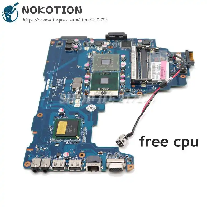 

NOKOTION For Toshiba Satellite C660 Laptop Motherboard K000111590 PWWAA LA-6841P GL40 DDR3 Free CPU