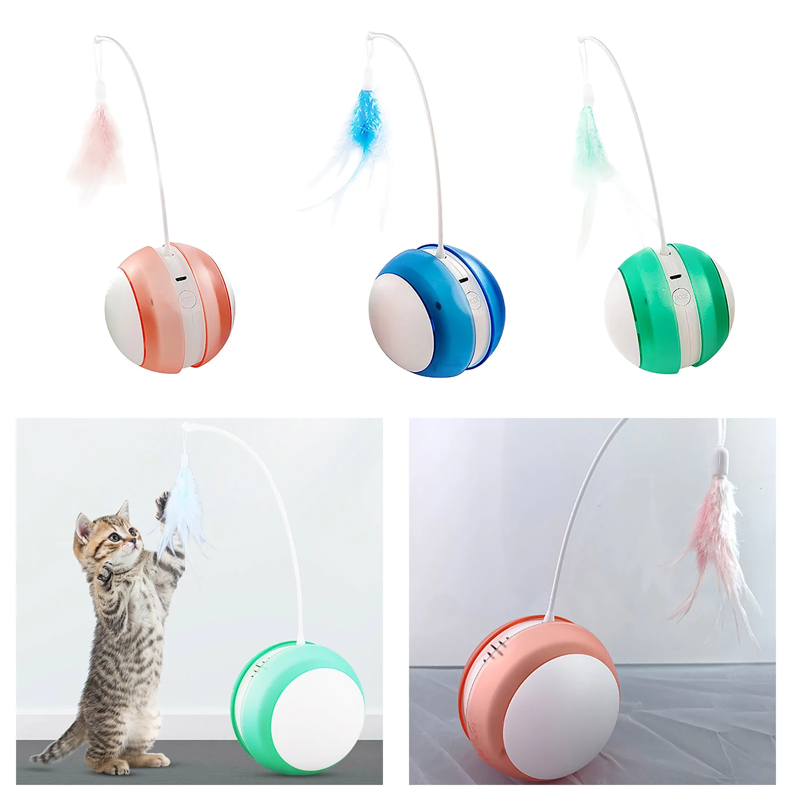 

Cat Ball Toys 2-Mode Detachable Pet Toy Ball Indoor Outdoor Playing Toy Ball