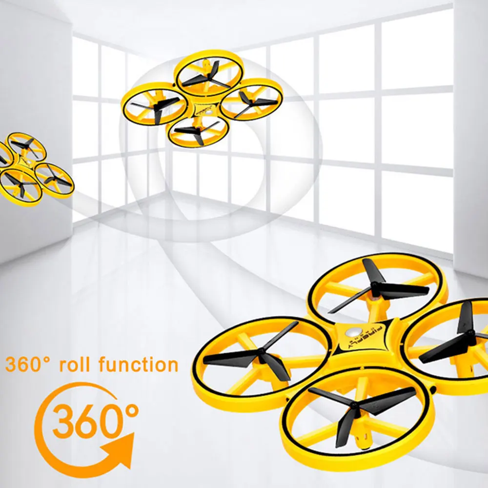 Мини-Квадрокоптер с дистанционным управлением индукционный Дрон умные часы