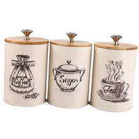 3pcs retro 1l kitchen storage jars tea coffee sugar canister tins with lid metal iron home organizer candy sealed cans box