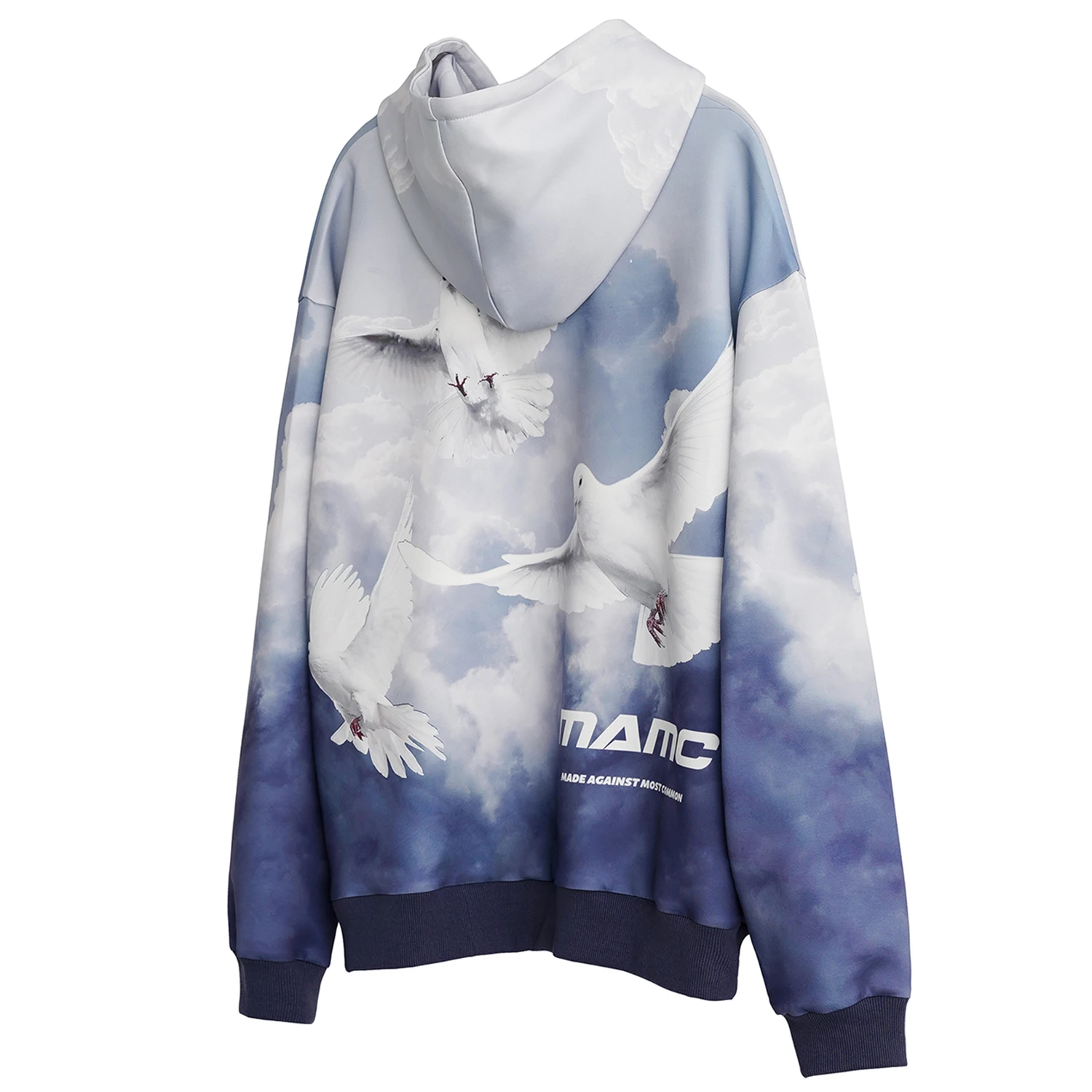LACIBLE градиент голубь с буквенным принтом толстовки капюшоном Мужские 2019 Harajuku