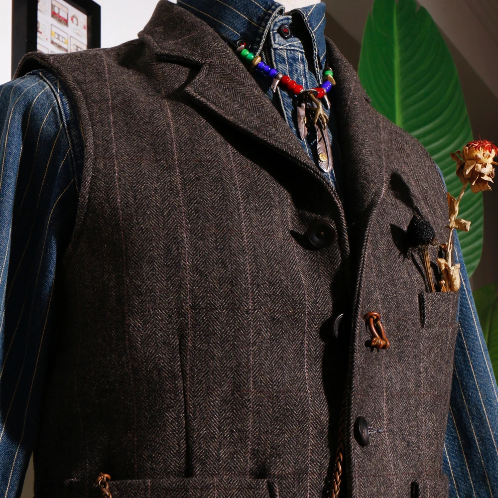 

CDV239 Cidu Asian Size Super Quality 400GSM 75% Wool Waistcoat Stylish Durable Vintage Vest