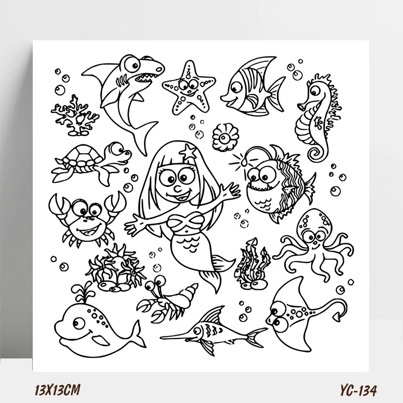 

Magical ocean Silicone Stamp for DIY Scrapbooking/Photo Album Decorative Card Making Clear Stamps Supplies