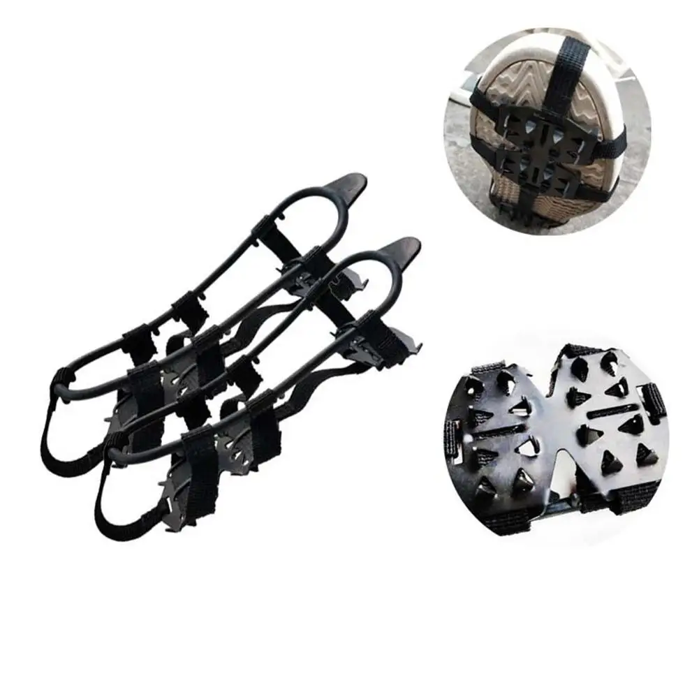 New 24 Teeth Shoe Spiked Grips Cleats Crampons Ice Climbing Winter Snow Shoes Cover Anti U1Q0 |
