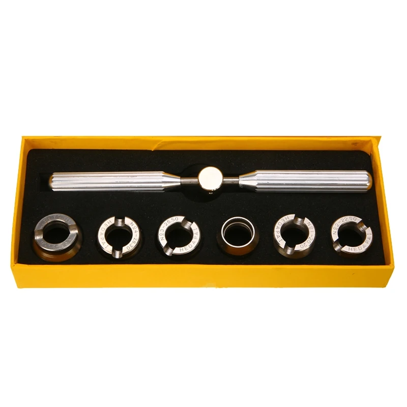 

Профессиональный набор ключей для снятия крышки часов, набор инструментов с футляром, металлическая задняя крышка, для ремонта часов, 7 шт.