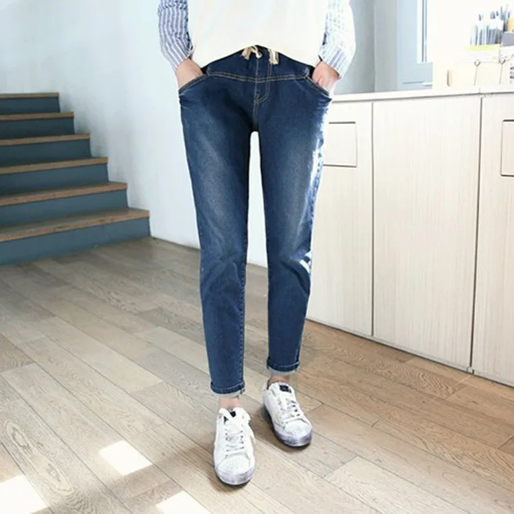Осенне зимняя одежда Женская высокая талия женские Джинсы бойфренда с плотным