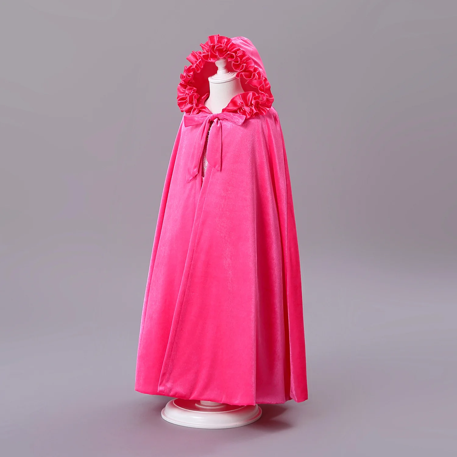 Для маленьких девочек Пончо с капюшоном Elsa длинный плащ теплый накидка бархатной