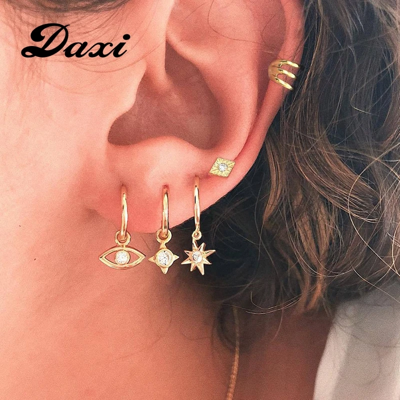 17IF серьги женские висячие модные винтажные круглые клипсы на уши золотые