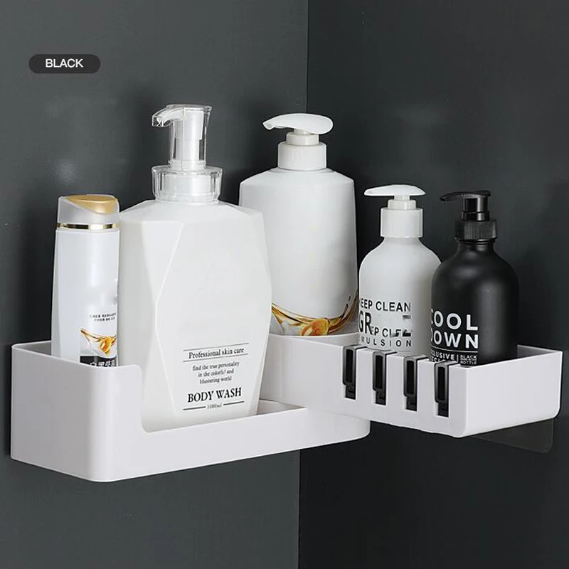 

Rotation Bathroom Shelf Shower Free Adhesive Shampoo Soap Organizer Triangle Cosmetic Punch Wall Mounts Kitchen Storage Rack