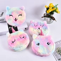laser creative plush inclined shoulder storage round cosmetic mobile phone bag kawaii plush toys stuffed toy for children