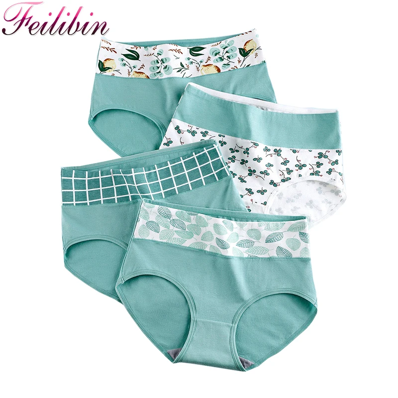 ZJX 4 шт./компл. Трусики с высокой талией женское хлопковое нижнее белье Бесшовные