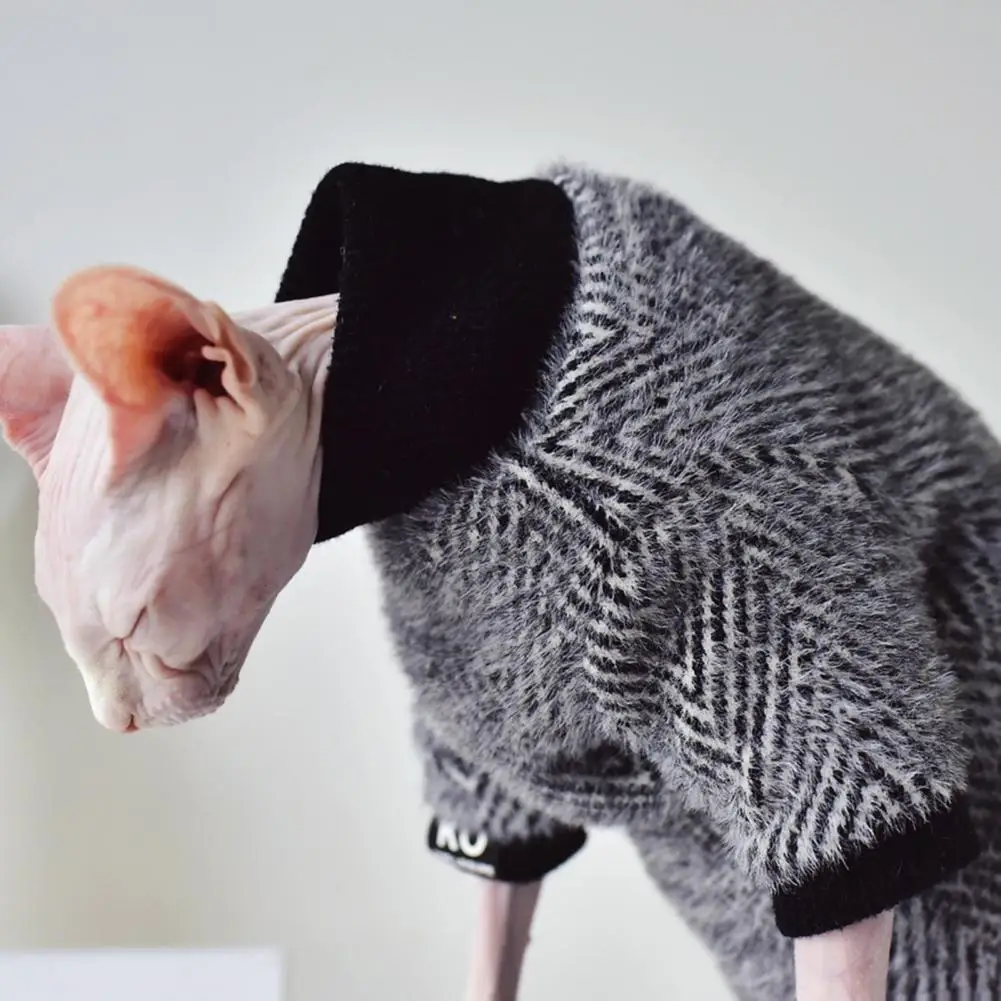 

Stylish Pet Sweater Stripes Texture Long-lasting Pet Cats Sweater Outfit Pet Clothes Pet Apparel