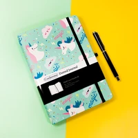 magic unicorn 160gsm bullet dotted journal a5 travel planner diary back pocket hardcover notebook