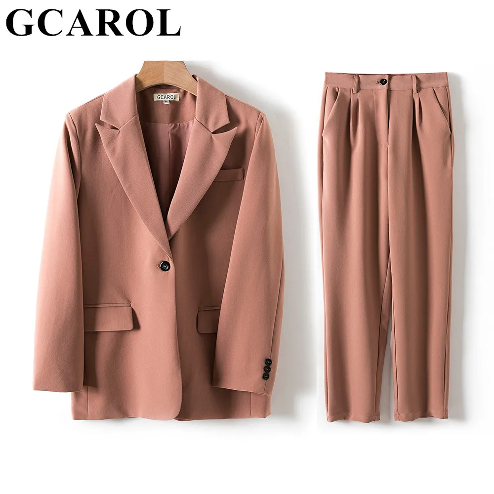 Женский блейзер и брюки GCAROL костюм из двух предметов однобортный пиджак