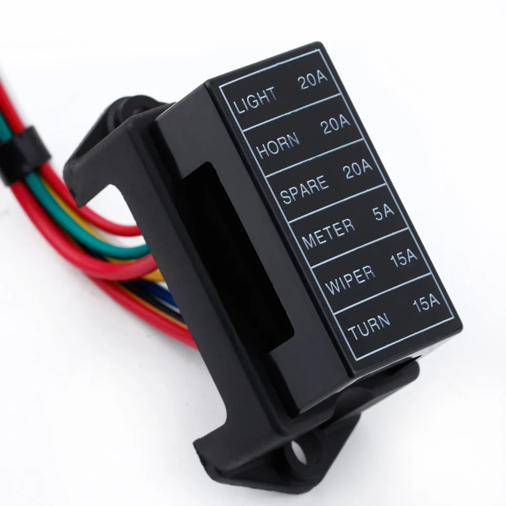 6 Way DC32V Circuit Car Trailer Auto Blade Fuse Box Block Holder ATC ATO 2-input 6-ouput Wire images - 5